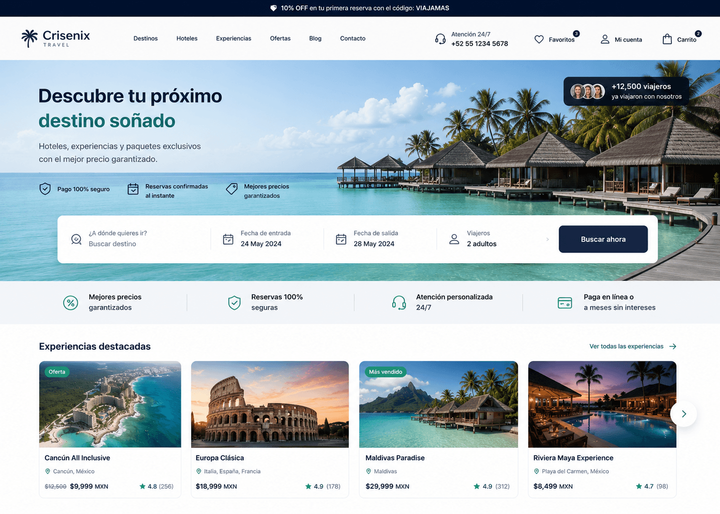 Plataforma de viajes y reservas